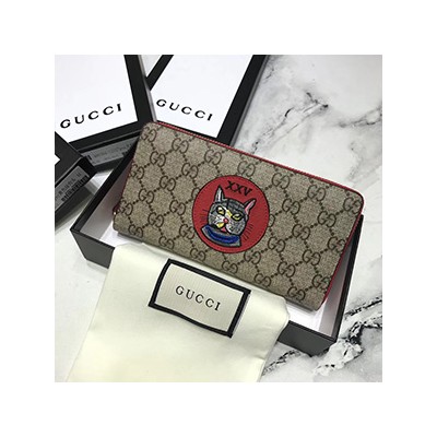 [UNIQUE ITEM] GUCCI GG SUPREME WALLET - 구찌 XXV 캣 지퍼 장지갑