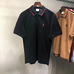 BURBERRY SHORT COLLAR T SHIRT - 버버리 로고 카라 반팔티셔츠