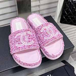 CHANEL TWEED SLIPPER - 샤넬 트위드 여성용 슬리퍼