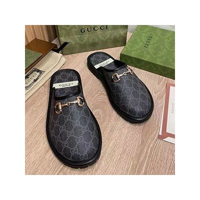 GUCCI GG CANVAS MULE SLIPPER - 구찌 GG 캔버스 뮬 슬리퍼