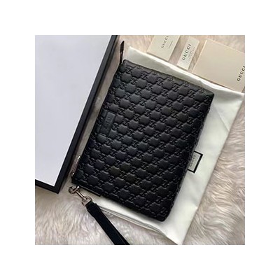  GUCCI SIGNATURE SOFT CLUTCH BAG - 구찌 시그니처 소프트 클러치백