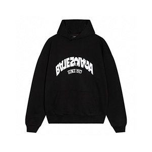 BALENCIAGA LOGO HOOD SHIRT - 발렌시아가 테이프 타입 후드 긴팔티셔츠