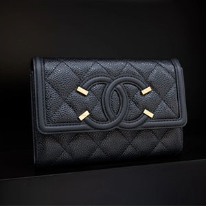 CHANEL GRAINED CALFSKIN FLAP WALLET A84447 - 샤넬 그레인드 카프스킨 플랩 중지갑 A84447