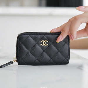 CHANEL QUILTED ZIP COIN PURDE WALLET - 샤넬 퀄티드 지퍼 동전지갑