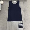 THOM BROWNE KNIT SLEEVELESS ONE PIECE - 톰브라운 니트 민소매 원피스