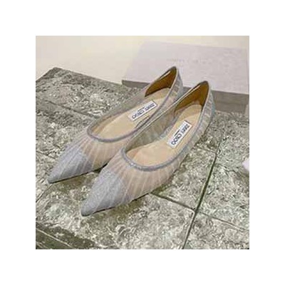 JIMMYCHOO FABRIC FLAT SHOES - 지미추 패브릭 플랫 슈즈