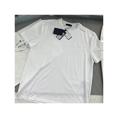 PRADA TRIANGLE LOGO T SHIRT - 프라다 트라이앵글 로고 반팔 티셔츠