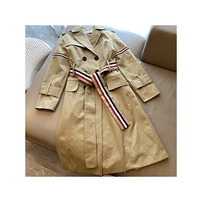 THOM BROWNE BELTED TRENCH COAT - 톰브라운 벨티드 삼선탭 트렌치코트