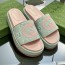 GUCCI JUMBO GG PLATFORM SANDAL - 구찌 점보 GG 플랫폼 샌들