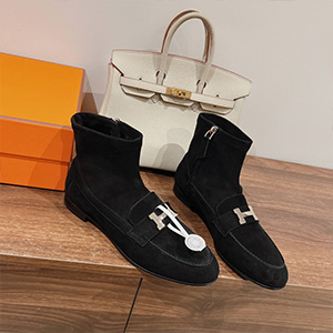 HERMES SUEDE SAINT HONORE ANKLE BOOTS - 에르메스 스웨이드 생토노레 앵클부츠