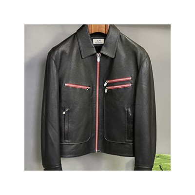 HERMES JIP DETAILED LEATHER JACKET - 에르메스 지퍼 디테일 가죽자켓