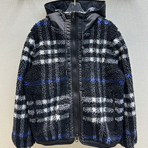 BURBERRY HOOD CHECK FLEECE JACKET - 버버리 후드 체크 플리스 자켓