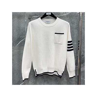 THOM BROWN KNIT T-SHIRT - 톰브라운 사선완장 니트 티셔츠