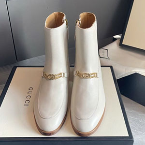 GUCCI INTERLOCKING GG CHAIN ANKLE BOOTS - 구찌 인터로킹 GG 체인 앵클 부츠