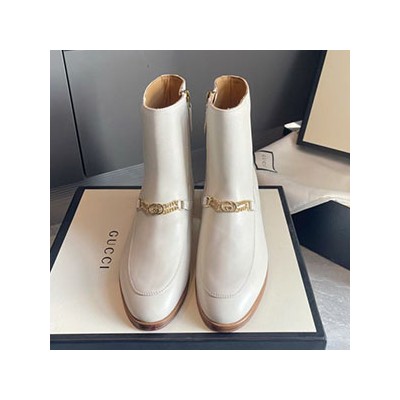 GUCCI INTERLOCKING GG CHAIN ANKLE BOOTS - 구찌 인터로킹 GG 체인 앵클 부츠