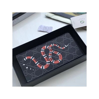 [2018 NEW ARRIVAL] GUCCI GG SUPREME SNAKE WALLET - 구찌 GG 수프림 스네이크 장지갑