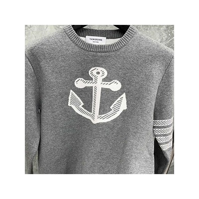 THOM BROWN KNIT T-SHIRT - 톰브라운 사선완장 니트 티셔츠