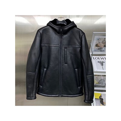 PRADA HOOD JIP UP LEATHER JACKET - 프라다 집업 후드 가죽 자켓