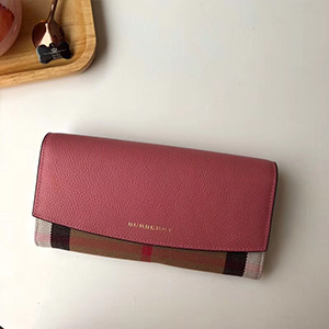 BURBERRY CHECK LEATHER WALLET - 버버리 체크 가죽 장지갑