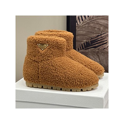 PRADA SHEARLING ANKLE BOOTS - 프라다 시어링 앵클부츠