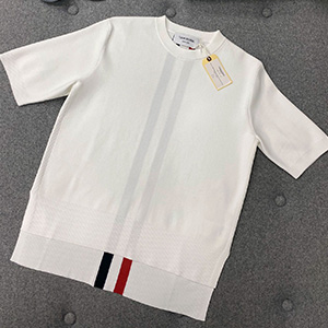 THOM BROWNE KNIT T SHIRT - 톰브라운 니트 반팔티셔츠