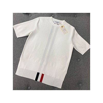 THOM BROWNE KNIT T SHIRT - 톰브라운 니트 반팔티셔츠