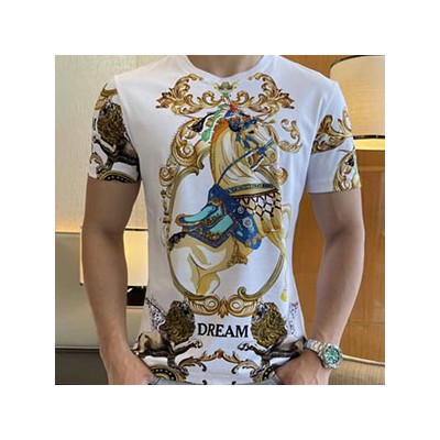 HERMES MEN'S SHORT SLEEVE T-SHIRT - 에르메스 남성용 반팔티