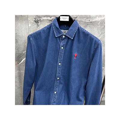 AMI DENIM DRESS SHIRT - 아미 데님 드레스 셔츠