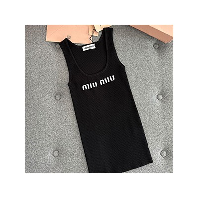 MIUMIU SLEEVELESS ONE PIECE - 미우미우 니트 민소매 원피스