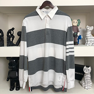 THOM BROWNE POLO ARMBAND COLLAR T-SHIRT - 톰브라운 사선완장 폴로 카라 티셔츠