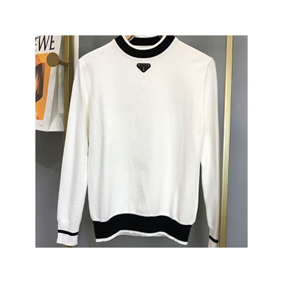 PRADA KNIT SHIRT - 프라다 삼각로고 니트 라운드 셔츠