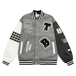 THOM BROWN BASEBALL JACKET - 톰프라운 패치 베이스볼 자켓