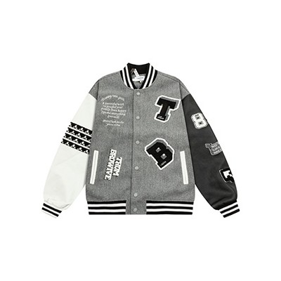 THOM BROWN BASEBALL JACKET - 톰프라운 패치 베이스볼 자켓