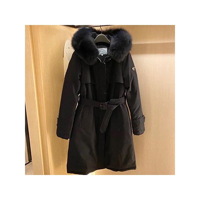 PRADA LADY FOX FUR HOODIE BELT PADDING - 프라다 폭스퍼 후드 벨트패딩