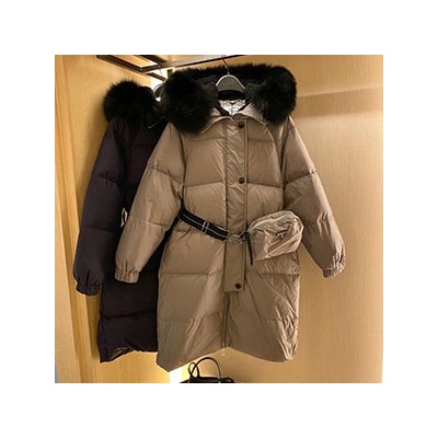 PRADA LADY FOX FUR HOODIE BELT PADDING - 프라다 폭스퍼 후드 벨트패딩