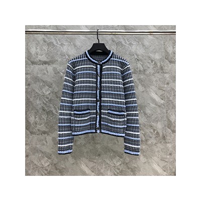 THOM BROWN CREW NECK WOOL BLEND CARDIGAN - 톰브라운 크루넥 울 브렌드 가디건